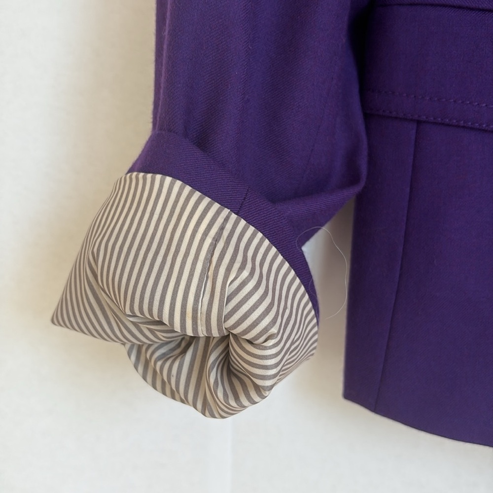 JCREW Royal Purple New Schoolboy Wool Blazer with Brass Buttons 4 Longer Length - Picture 13 of 13
